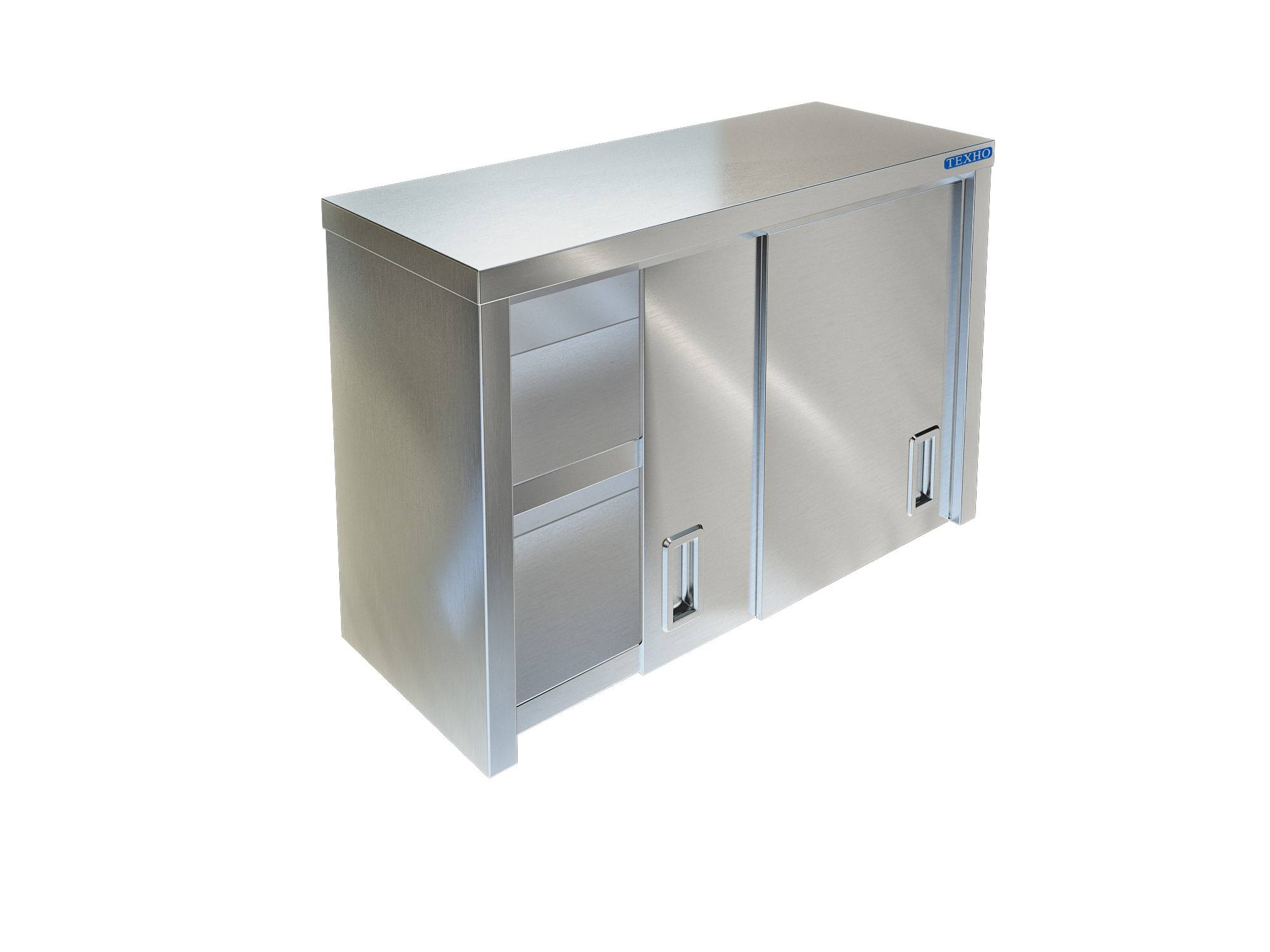 Фото - полка-шкаф для кухни с дверками из нержавейки пн-122/600 (600x350x600 мм)
