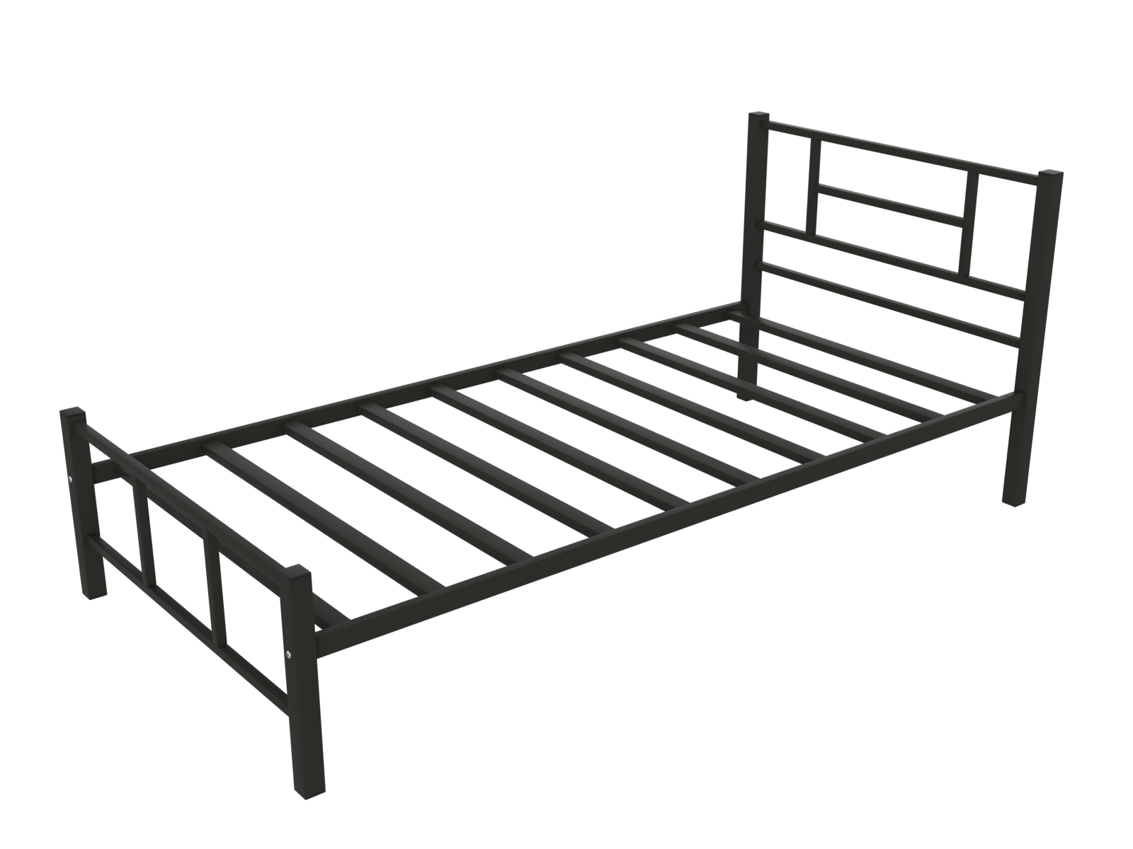 Фото кровать - кадис черная/190х90 (1980х960х800 мм) металлическая в хостел односпальная
