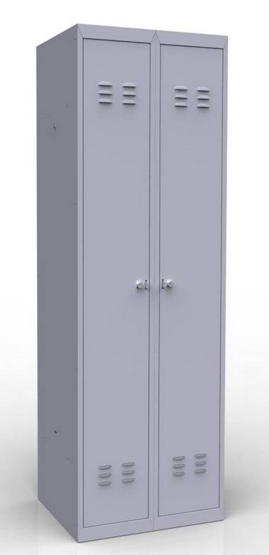 Фото - шкаф для одежды металлический — шрб-5 двухсекционный с полками для головных уборов и обуви в раздевалку