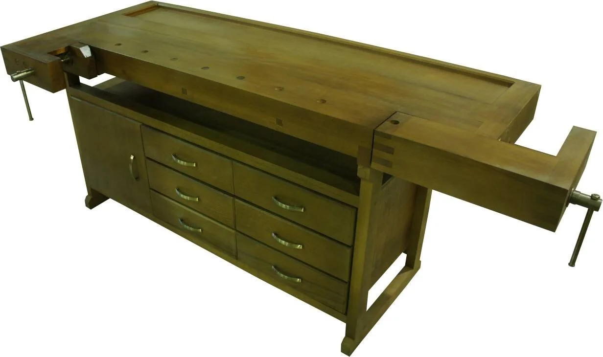 Верстак деревянный столярный Люкс (береза) с тумбой Престиж